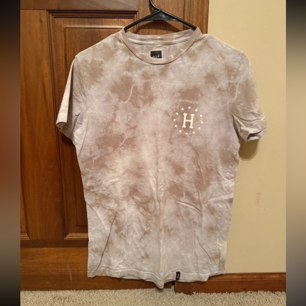 HUF Brown and Grey Tie Dye T-Shirt (Small)